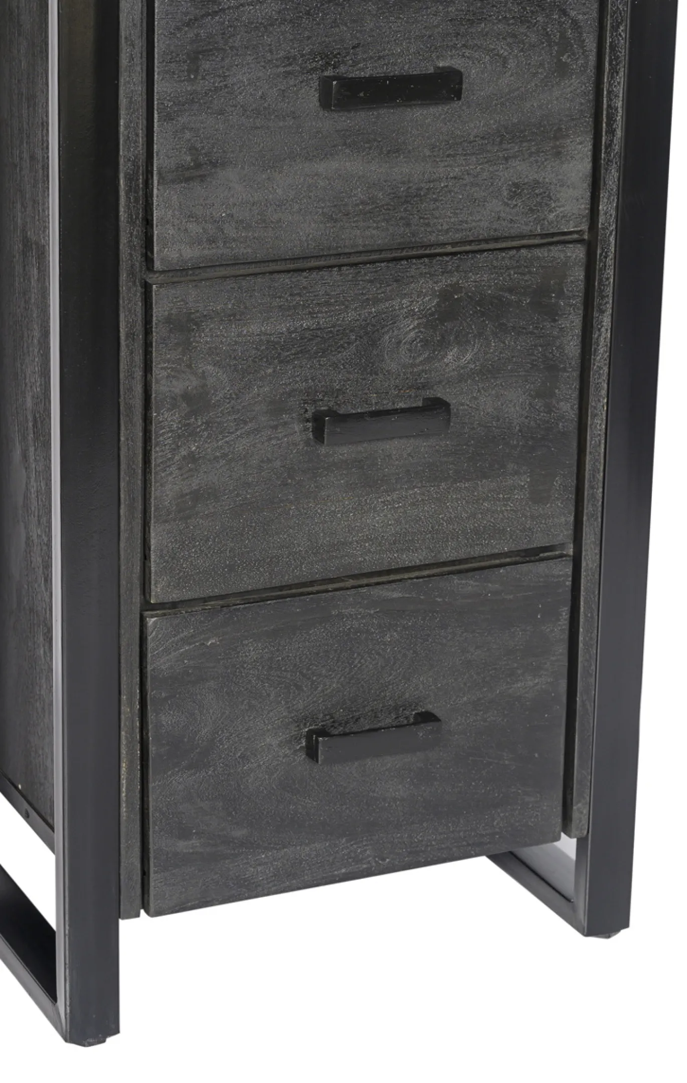 Livingfurn Boekenkast Norris Zwart 3 Laden 55x200cm