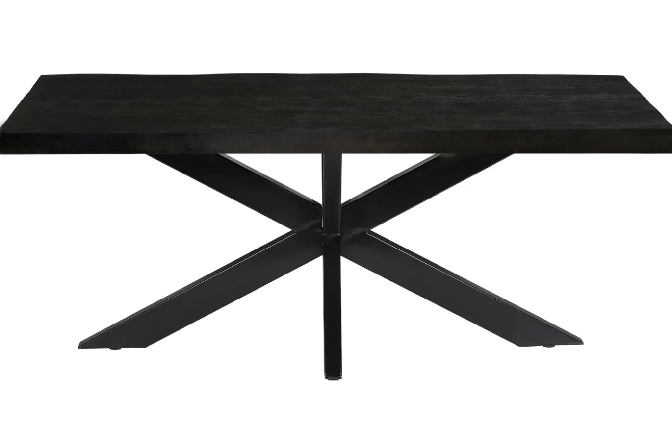 Livingfurn Boomstamtafel Norris Spider Mangohout Zwart 240cm