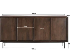 Livingfurn Dressoir Ravenstein Mango Bruin 180cm