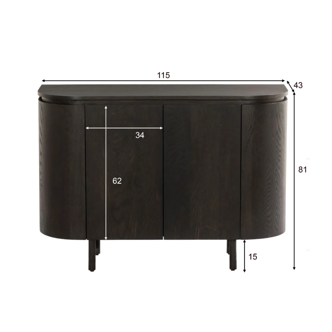 Livingfurn Dressoir Tobago Eikenfineer 115cm