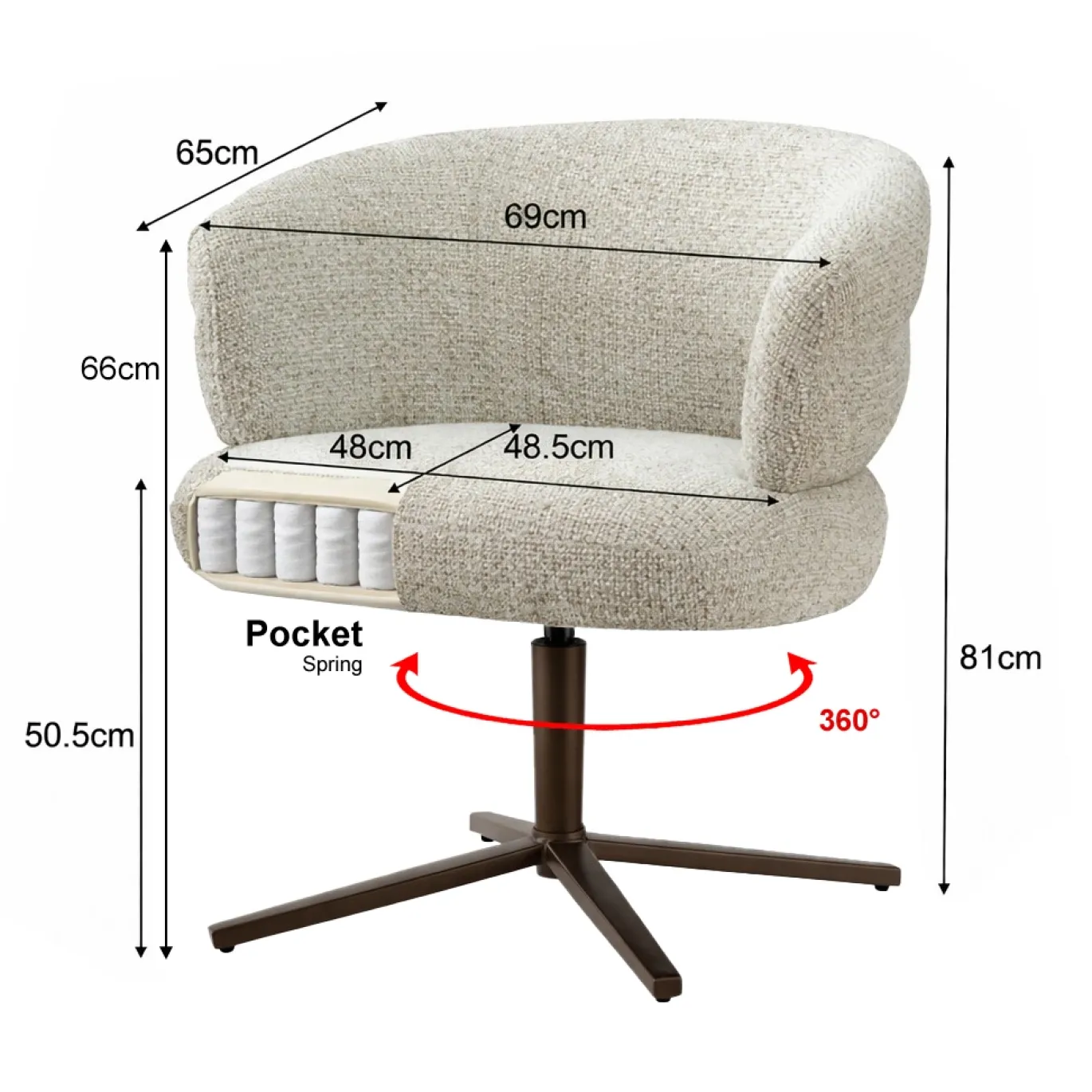 Livingfurn Eetkamerstoel Blake Beige