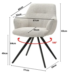 Livingfurn Eetkamerstoel Doreen Sneak Beige