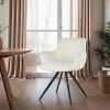 Livingfurn Eetkamerstoel Doreen Bouclé Wit Draaibaar
