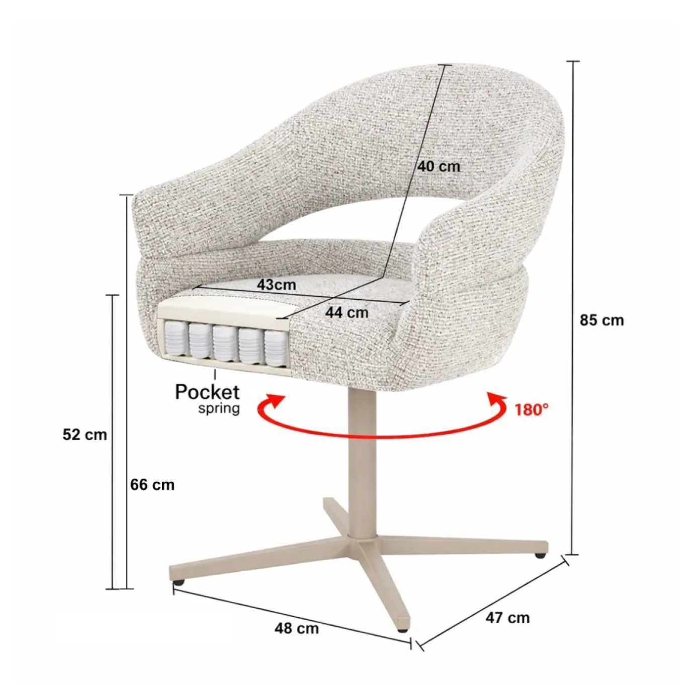Livingfurn Eetkamerstoel Jade Beige