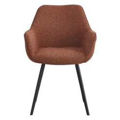 Livingfurn Eetkamerstoel Luca Boucle Leaf Bruin