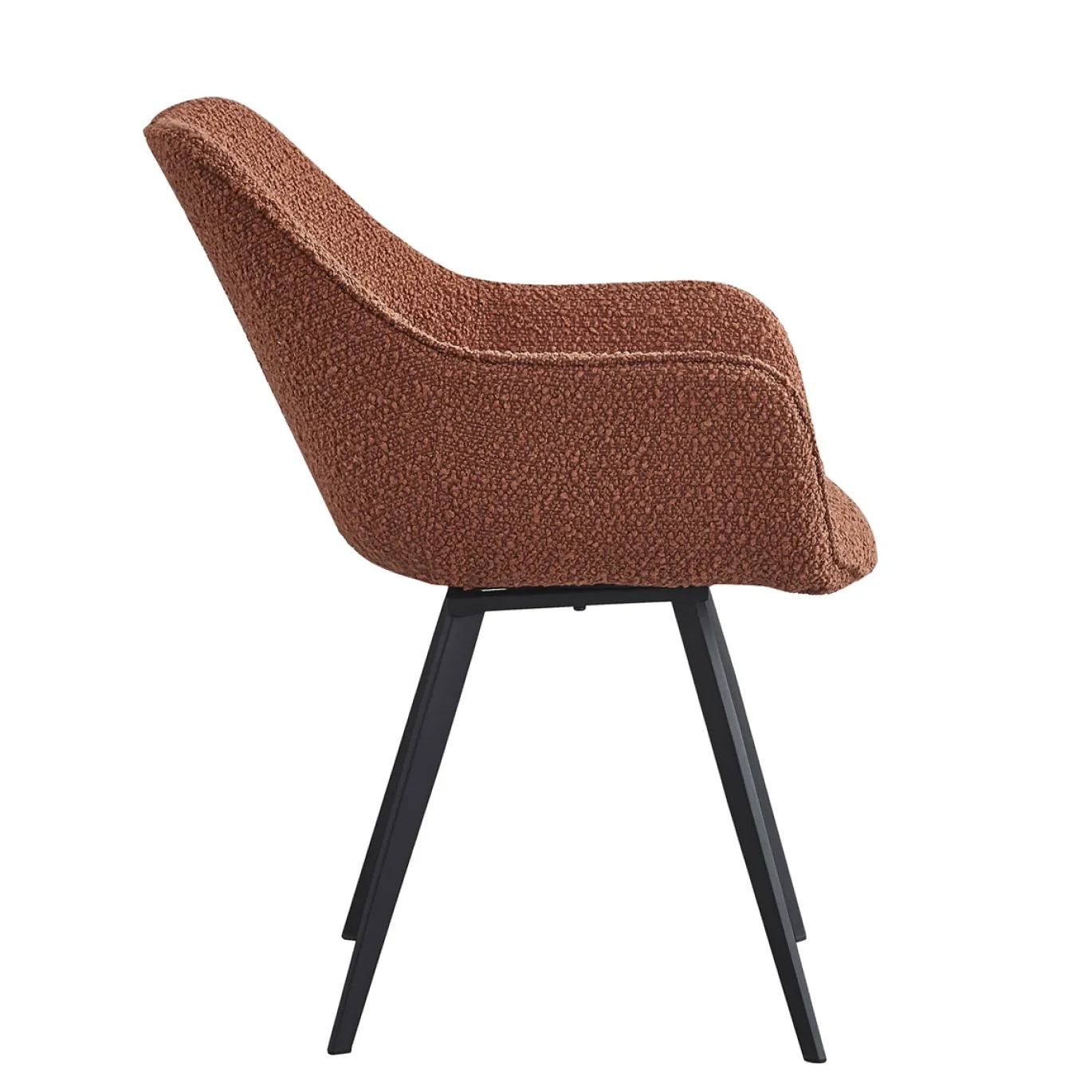 Livingfurn Eetkamerstoel Luca Boucle Leaf Bruin