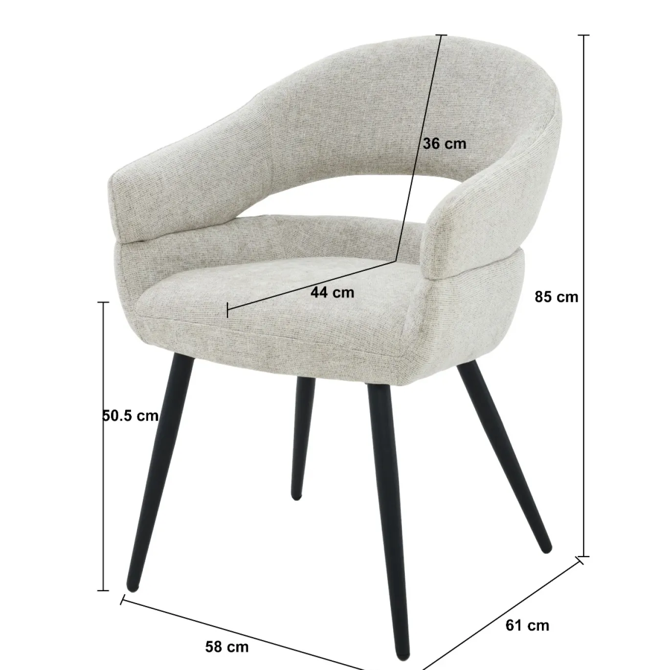 Livingfurn Eetkamerstoel Megan Toffee