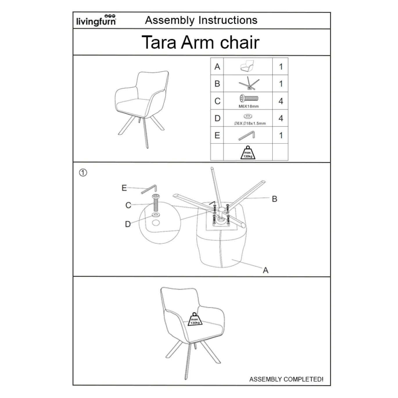 Livingfurn Eetkamerstoel Tara Beige