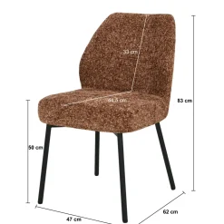 Livingfurn Eetkamerstoel Tess Bordeaux