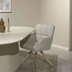 Livingfurn Eetkamerstoel Tori Zand/Wit