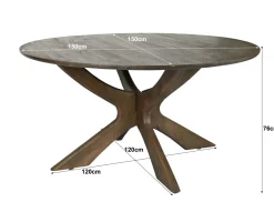 Livingfurn Eetkamertafel Brix Montreaux Round Brown 150cm