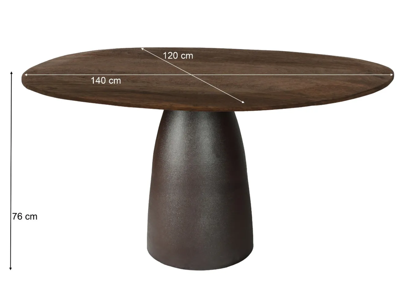 Livingfurn Eetkamertafel Brix Marron Mango 140cm