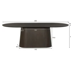 Livingfurn Eetkamertafel Novero Eikenfineer 230cm