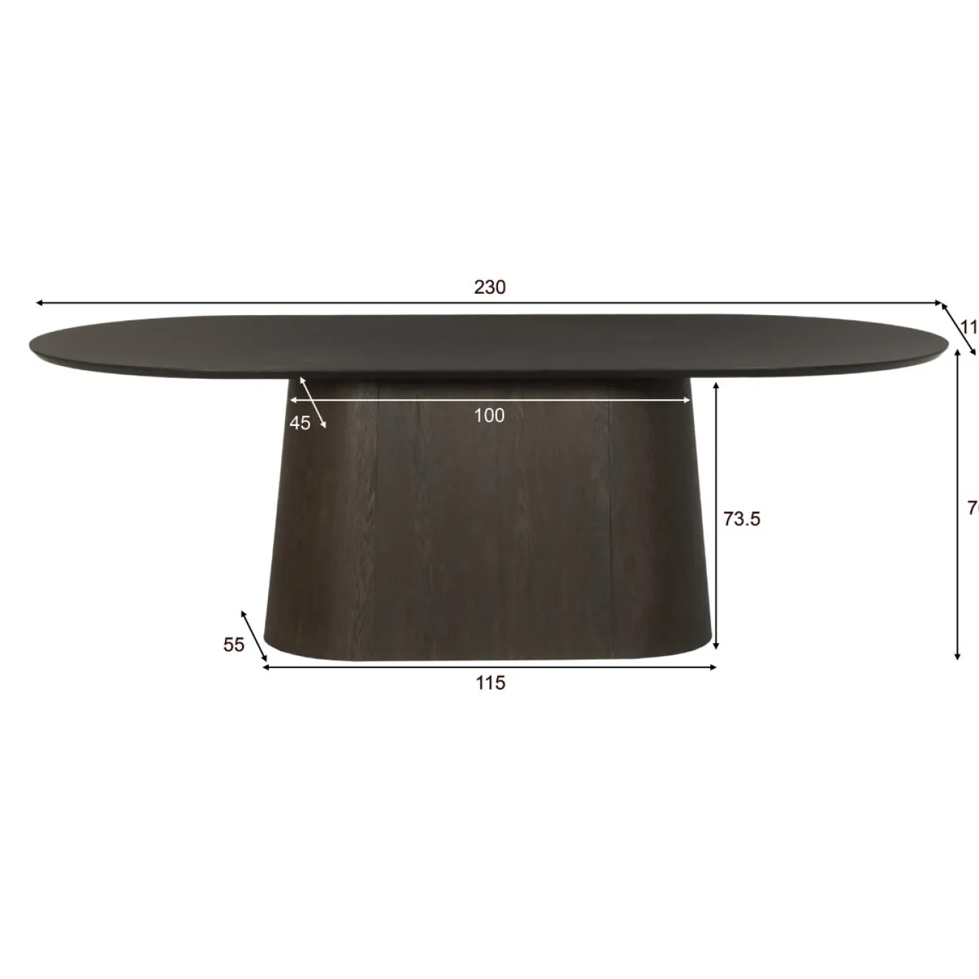 Livingfurn Eetkamertafel Novero Eikenfineer 230cm