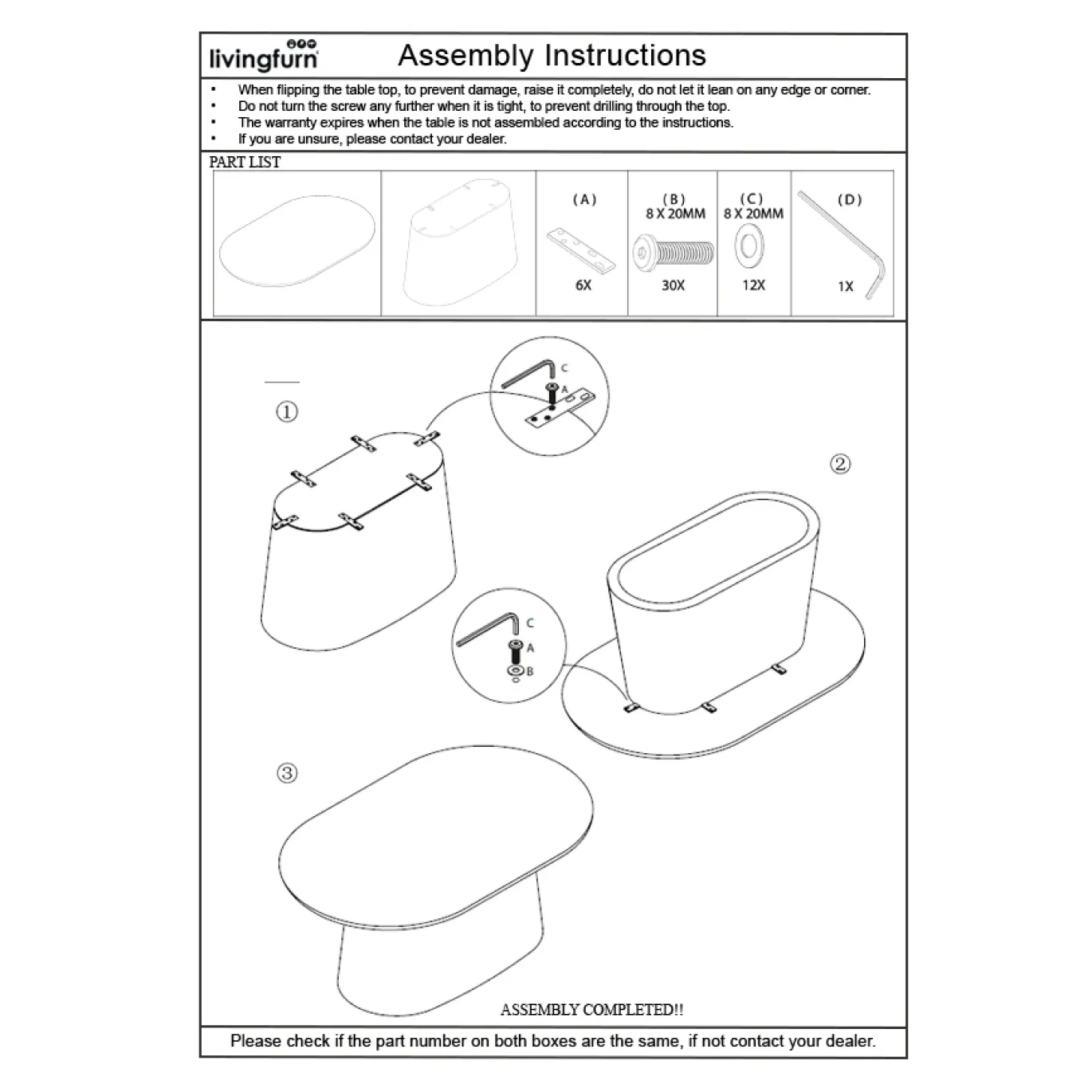 Livingfurn Eetkamertafel Novero 230cm Naturel
