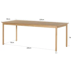 Livingfurn Eetkamertafel Tobago 220cm Rechthoek Naturel
