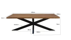Livingfurn Eettafel Brix Sturdy Spider 220 cm