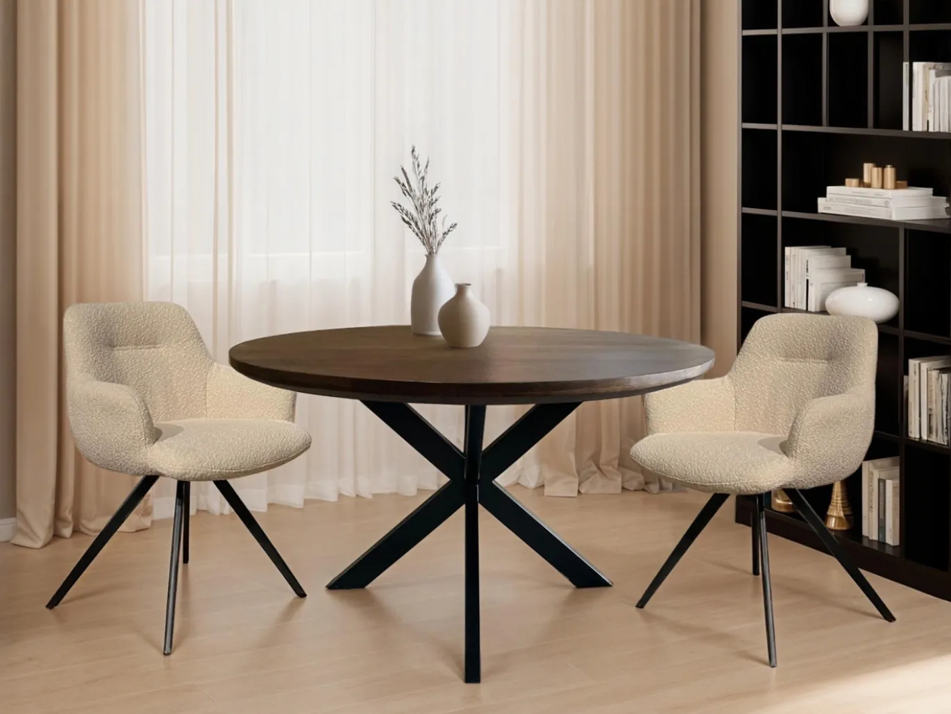 Livingfurn Eettafel Jesper Bruin Ø120cm