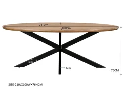 Livingfurn Eettafel Jesper Ovaal 210cm Mangohout