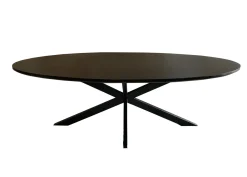 Livingfurn Eettafel Jesper Ovaal Mangohout Zwart 240cm