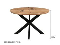 Livingfurn Eettafel Jesper Rond 120cm Mangohout