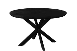 Livingfurn Eettafel Jesper Rond Mangohout Zwart Ø130cm