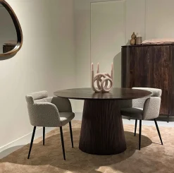 Livingfurn Eettafel Salvator Walnoot Ø130cm Mangohout Rond