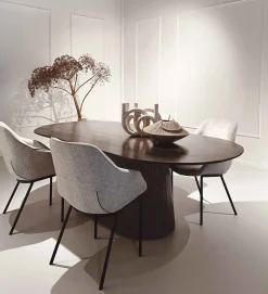 Livingfurn Eettafel Salvator Walnoot 200cm Mangohout Ovaal