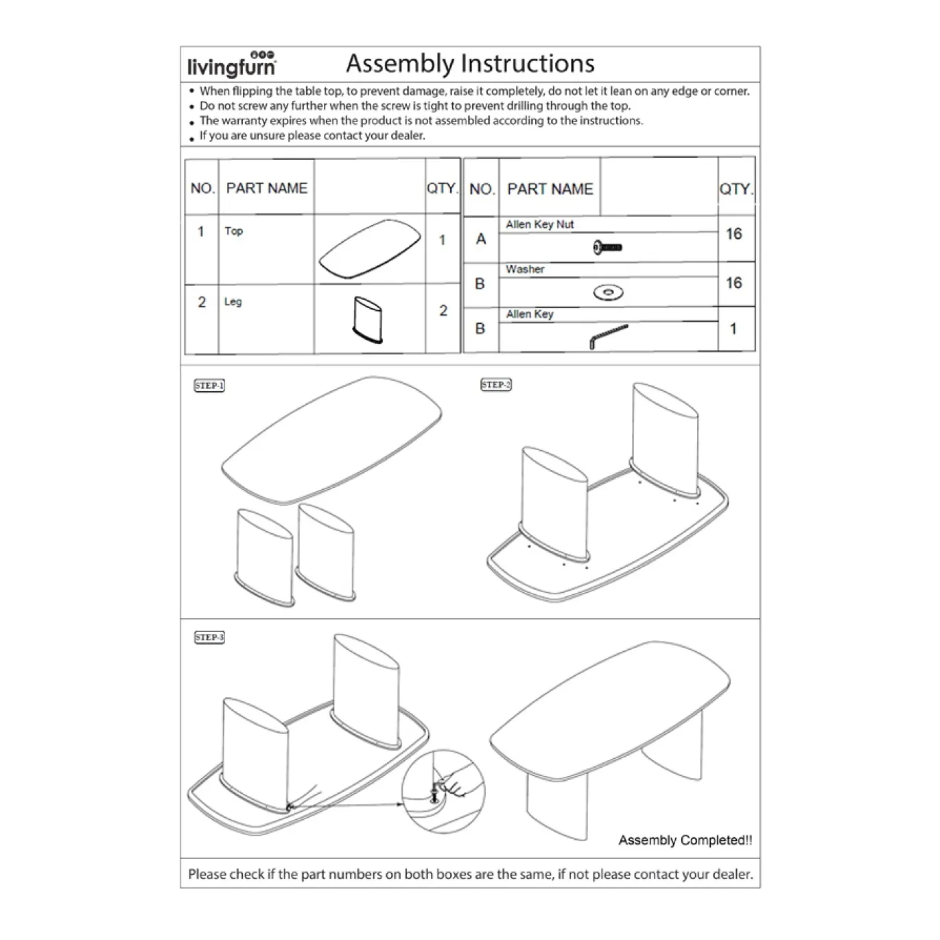 Livingfurn Eettafel Tyler 220cm