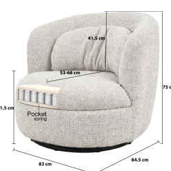 Livingfurn Fauteuil Britt Beige