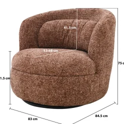 Livingfurn Fauteuil Britt Bordeaux