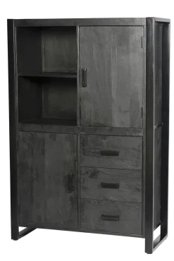 Livingfurn Kabinetkast Norris Zwart 100x150cm