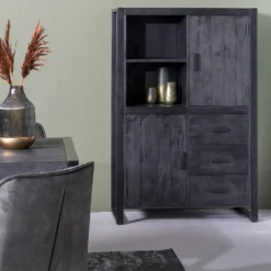 Livingfurn Kabinetkast Norris Zwart 100x150cm