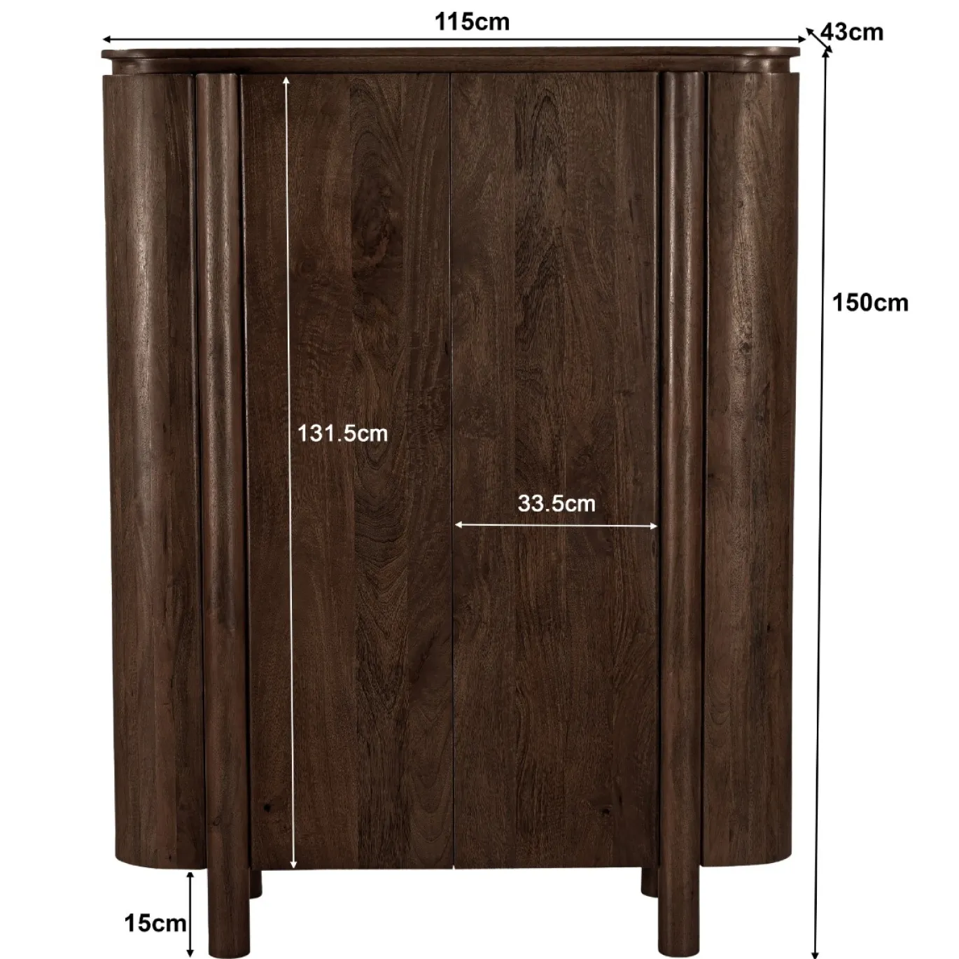 Livingfurn Kabinet Salano Mango Bruin 150cm
