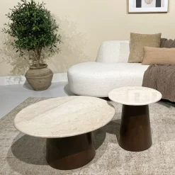 Livingfurn Salontafel Brix Bottecino Mango rond 75cm