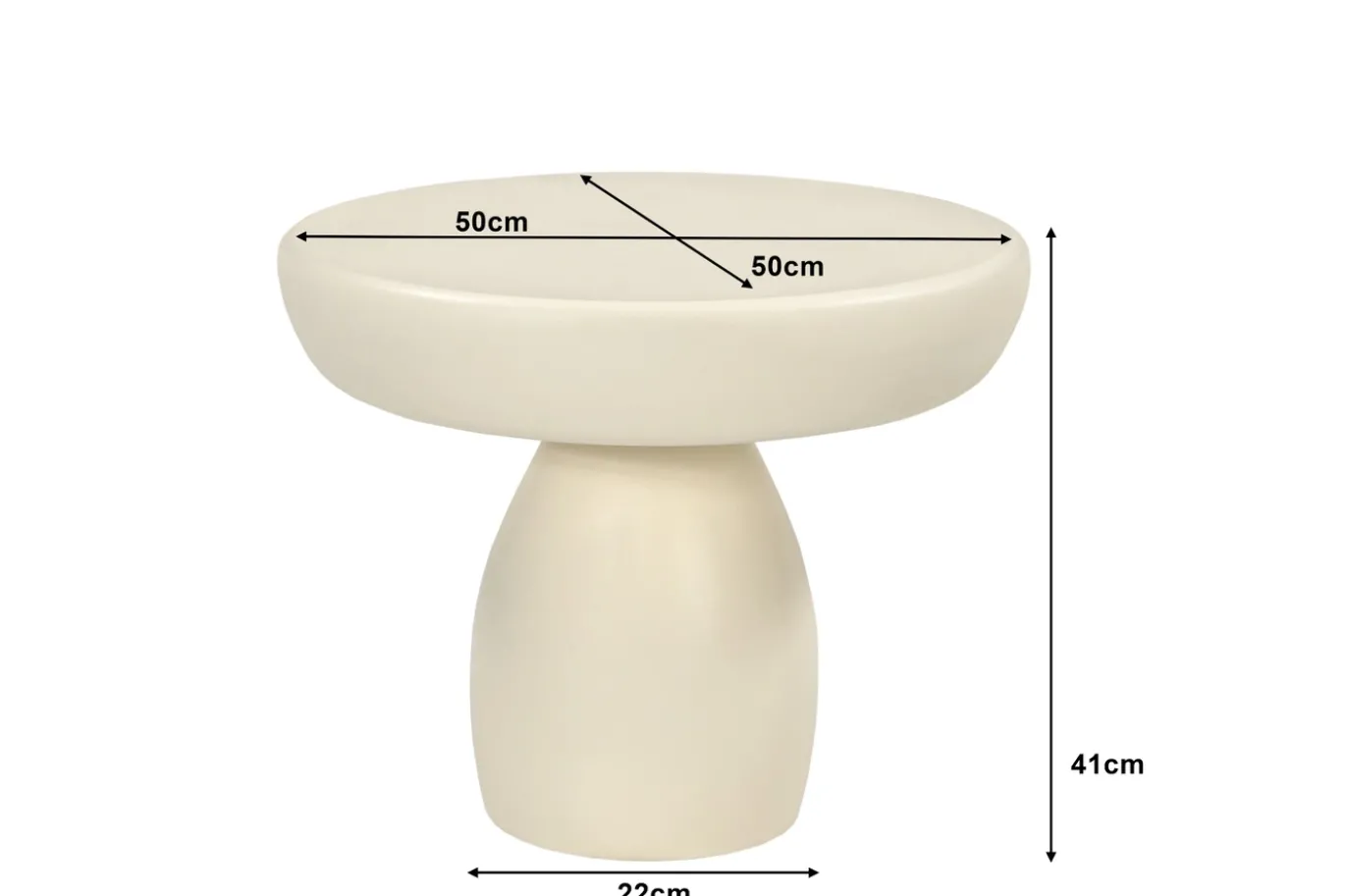 Livingfurn Salontafel Dune Ivoor Ø50cm
