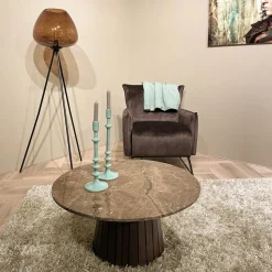 Livingfurn Salontafel Emperador Marmer Bruin Ø80cm