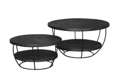 Livingfurn Salontafel Evan Norris Zwart Ø85cm