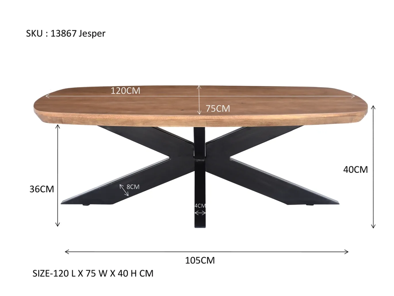 Livingfurn Salontafel Jesper 120cm