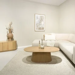 Livingfurn Salontafel Novero Ovaal Naturel Eikenfineer 120cm