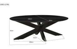 Livingfurn Salontafel Oslo Ovaal Zwart 130 cm