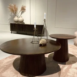 Livingfurn Salontafel Salvator Walnoot Ø50cm Mangohout Rond