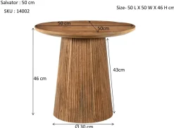 Livingfurn Salontafel Salvator Ø50cm Mangohout Rond