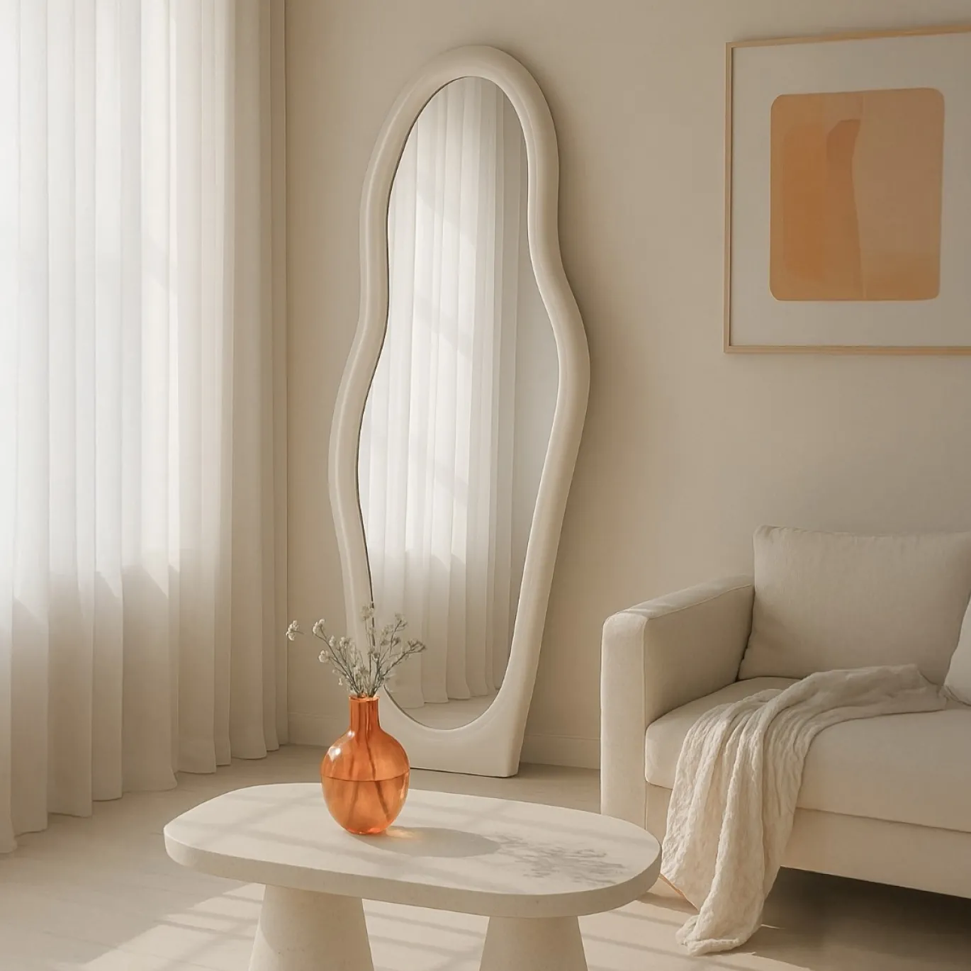 Livingfurn Spiegel Brix Olivia Off White