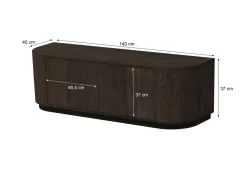 Livingfurn Tv-meubel Novero Espresso Eikenfineer 140cm