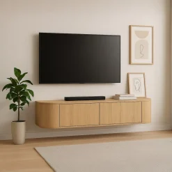 Livingfurn Tv-meubel Novero Zwevend 140cm Naturel
