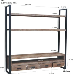Livingfurn Tv-Meubel Strong Hoog 200 cm