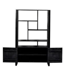 Livingfurn Wandkast Norris Zwart 110x180cm