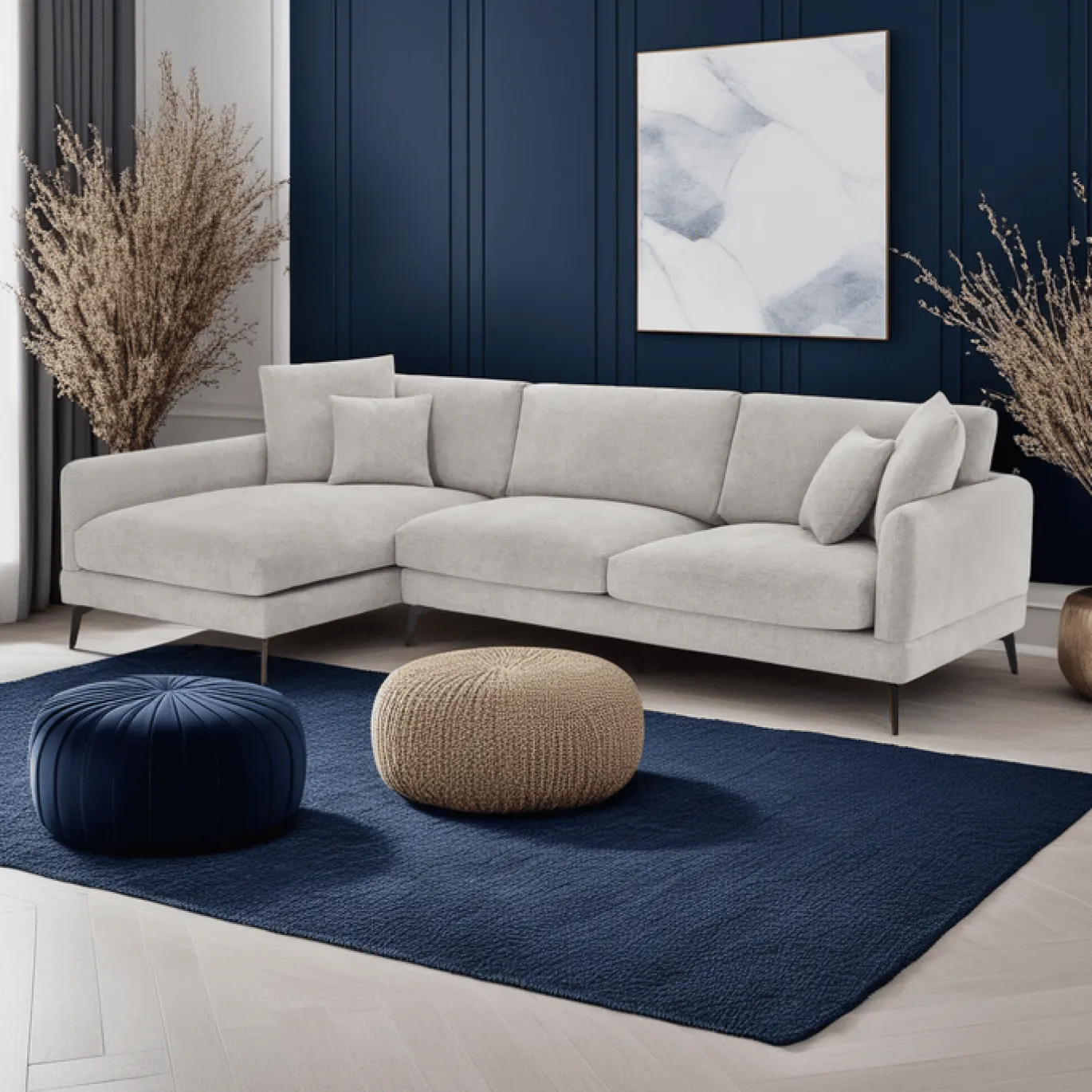 Loungebank Maggie Links Grijs - Giga Meubel
