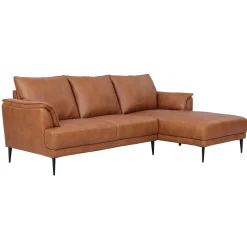 Loungebank Soul Rechts Tan Leer - Giga Meubel